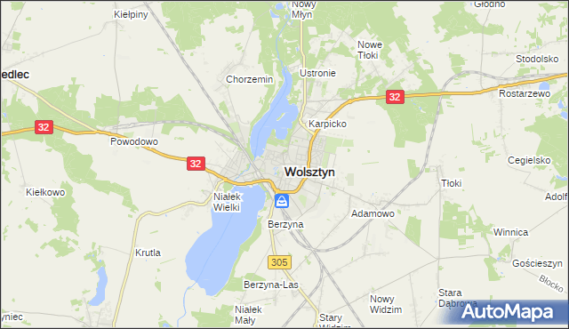 mapa Wolsztyn, Wolsztyn na mapie Targeo