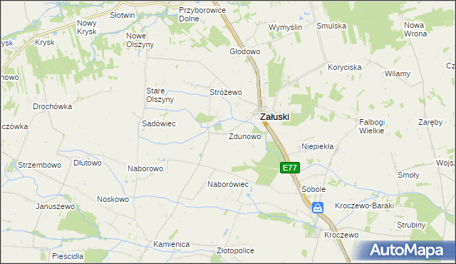 mapa Zdunowo gmina Załuski, Zdunowo gmina Załuski na mapie Targeo