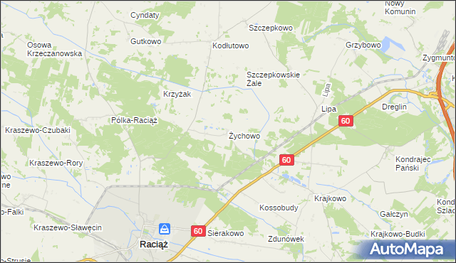 mapa Żychowo, Żychowo na mapie Targeo