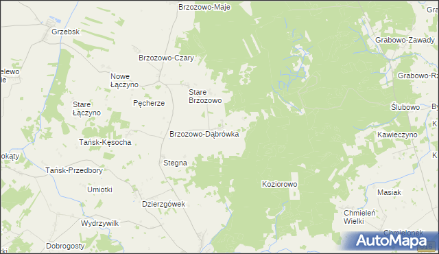 mapa Brzozowo-Łęg, Brzozowo-Łęg na mapie Targeo