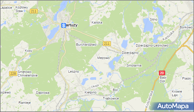 mapa Mezowo, Mezowo na mapie Targeo