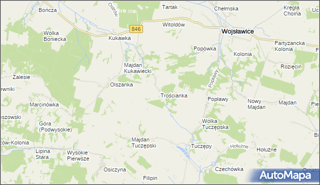 mapa Trościanka, Trościanka na mapie Targeo