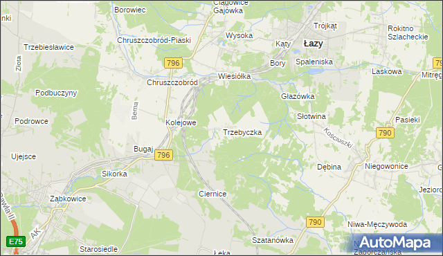 mapa Trzebyczka, Trzebyczka na mapie Targeo