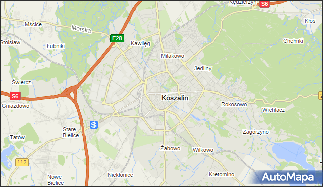 mapa Koszalina, Koszalin na mapie Targeo