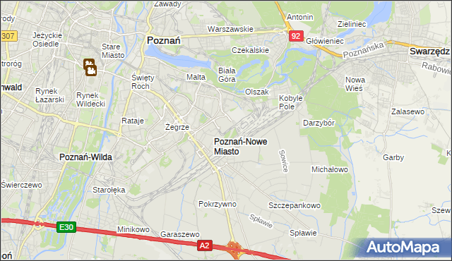 mapa Nowe Miasto gmina Poznań, Nowe Miasto gmina Poznań na mapie Targeo