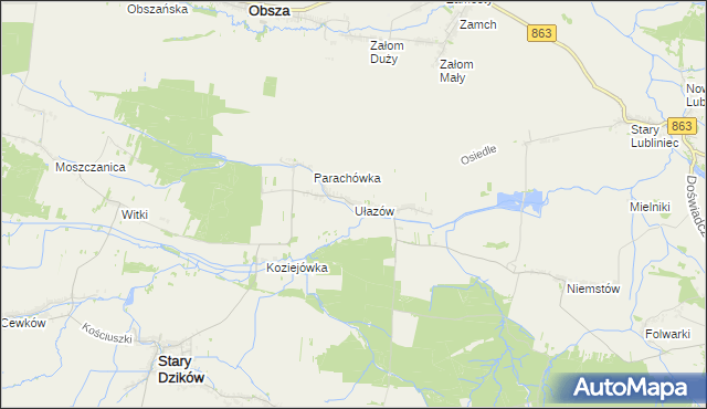 mapa Ułazów, Ułazów na mapie Targeo