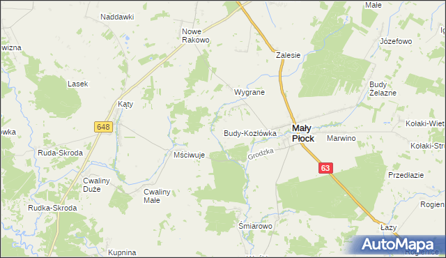 mapa Budy-Kozłówka, Budy-Kozłówka na mapie Targeo