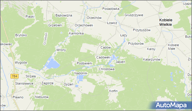 mapa Cadówek, Cadówek na mapie Targeo