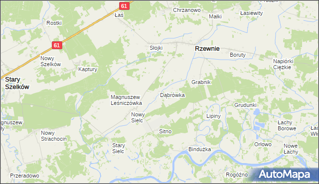 mapa Dąbrówka gmina Rzewnie, Dąbrówka gmina Rzewnie na mapie Targeo