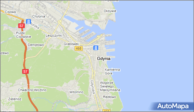 mapa Gdyni, Gdynia na mapie Targeo