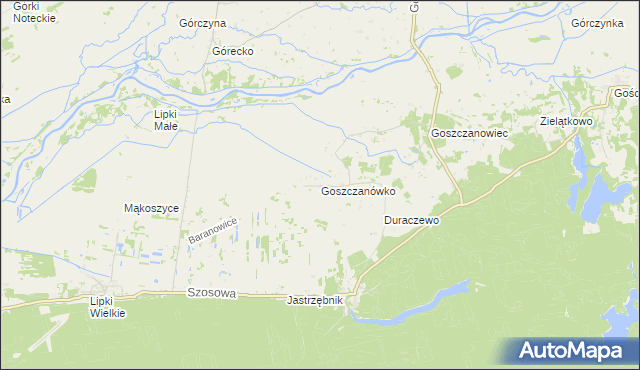 mapa Goszczanówko, Goszczanówko na mapie Targeo