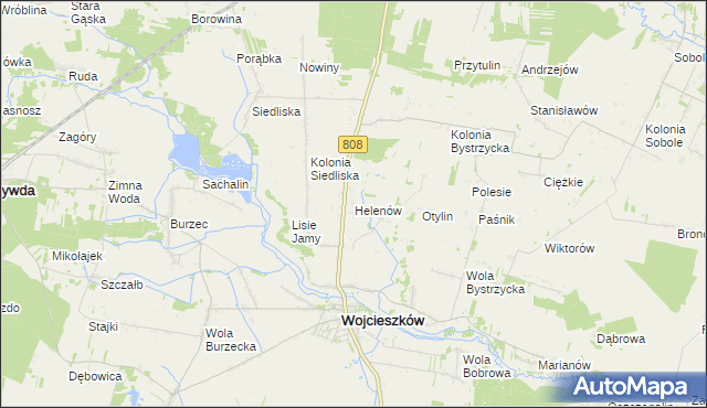 mapa Helenów gmina Wojcieszków, Helenów gmina Wojcieszków na mapie Targeo