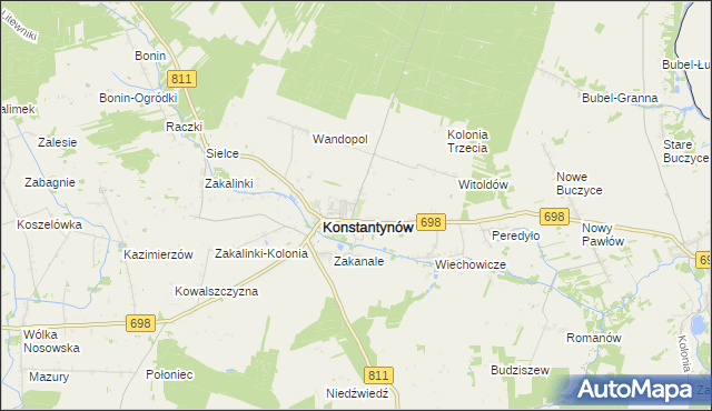 mapa Konstantynów-Kolonia, Konstantynów-Kolonia na mapie Targeo