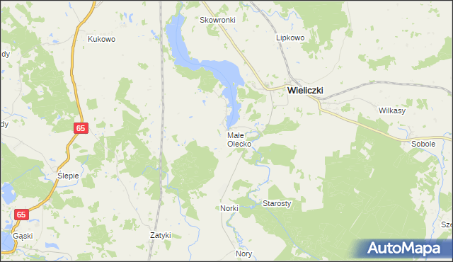 mapa Małe Olecko, Małe Olecko na mapie Targeo