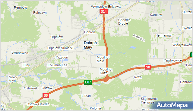 mapa Mogilno Małe, Mogilno Małe na mapie Targeo