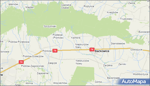 mapa Nieskurzów Stary, Nieskurzów Stary na mapie Targeo