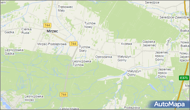 mapa Ostrożanka, Ostrożanka na mapie Targeo