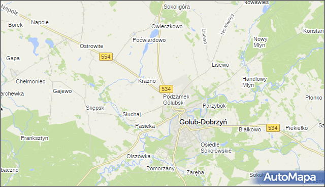 mapa Podzamek Golubski, Podzamek Golubski na mapie Targeo