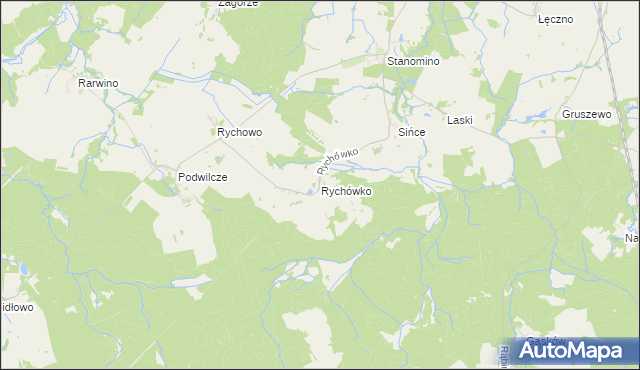 mapa Rychówko, Rychówko na mapie Targeo