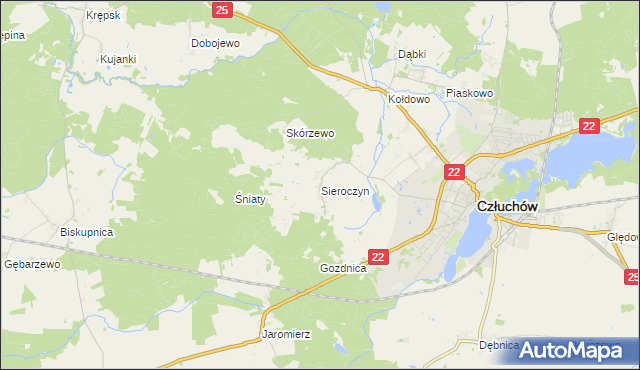mapa Sieroczyn, Sieroczyn na mapie Targeo