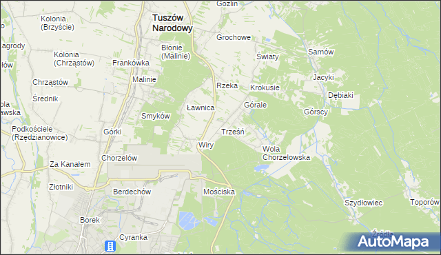 mapa Trześń gmina Mielec, Trześń gmina Mielec na mapie Targeo