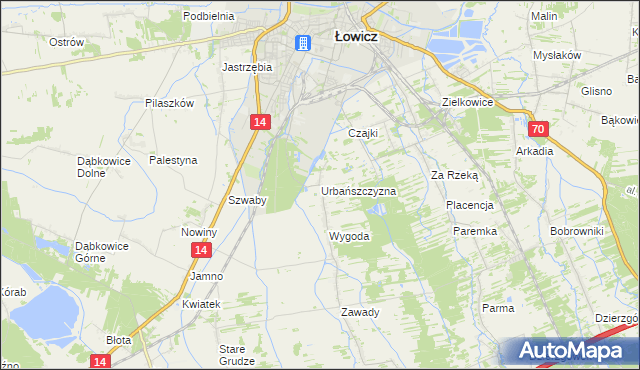 mapa Urbańszczyzna, Urbańszczyzna na mapie Targeo