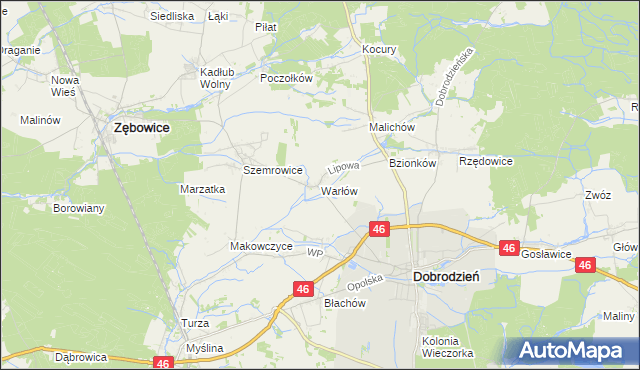 mapa Warłów, Warłów na mapie Targeo