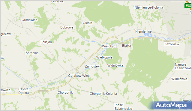 mapa Wielkopole gmina Gorzków, Wielkopole gmina Gorzków na mapie Targeo