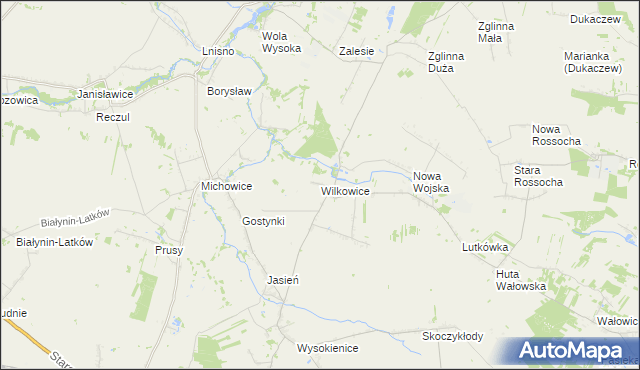 mapa Wilkowice gmina Rawa Mazowiecka, Wilkowice gmina Rawa Mazowiecka na mapie Targeo