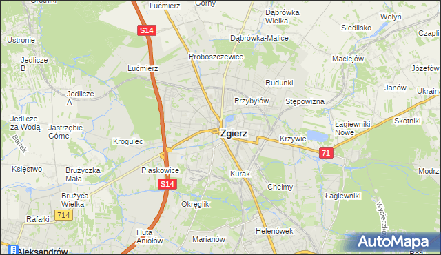 mapa Zgierz, Zgierz na mapie Targeo