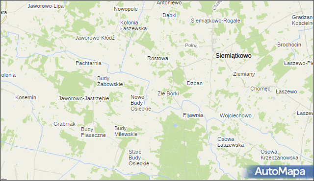 mapa Złe Borki, Złe Borki na mapie Targeo