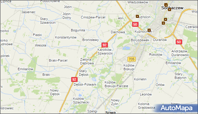 mapa Antoniew gmina Nowa Sucha, Antoniew gmina Nowa Sucha na mapie Targeo