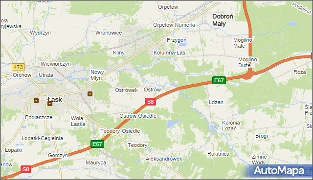 mapa Barycz gmina Dobroń, Barycz gmina Dobroń na mapie Targeo