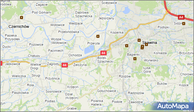 mapa Borek Szlachecki, Borek Szlachecki na mapie Targeo