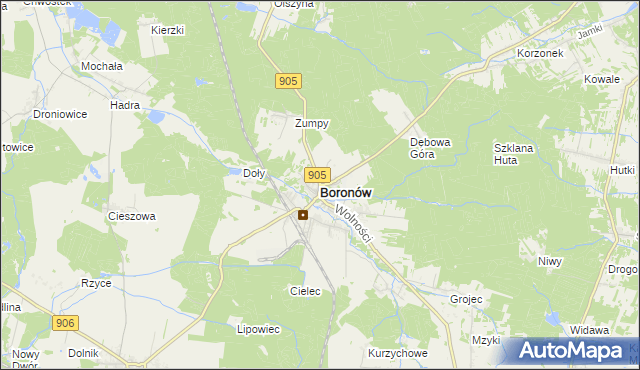 mapa Boronów, Boronów na mapie Targeo