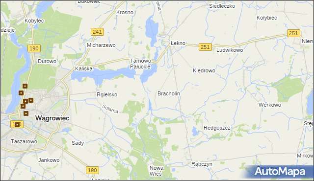 mapa Bracholin, Bracholin na mapie Targeo