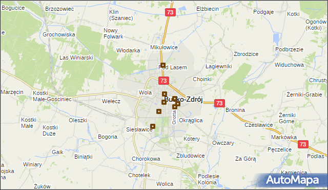 mapa Busko-Zdrój, Busko-Zdrój na mapie Targeo