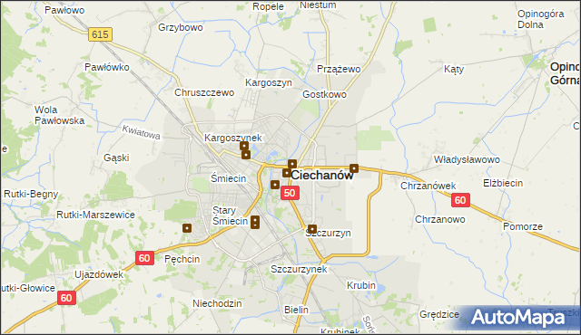 mapa Ciechanów, Ciechanów na mapie Targeo