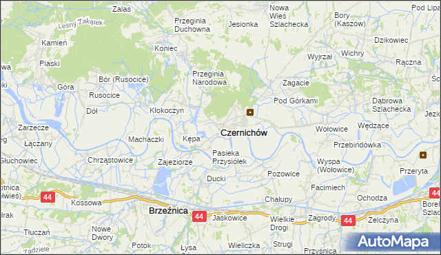 mapa Czernichów powiat krakowski, Czernichów powiat krakowski na mapie Targeo