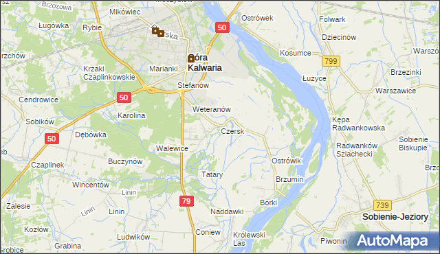 mapa Czersk gmina Góra Kalwaria, Czersk gmina Góra Kalwaria na mapie Targeo