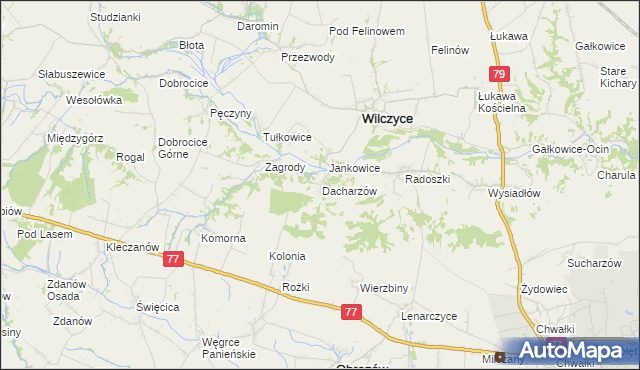 mapa Dacharzów, Dacharzów na mapie Targeo