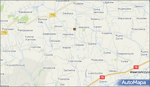 mapa Glewiec, Glewiec na mapie Targeo