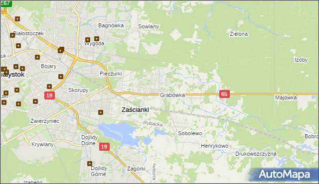 mapa Grabówka gmina Supraśl, Grabówka gmina Supraśl na mapie Targeo