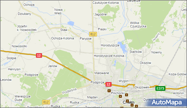 mapa Horodyszcze-Kolonia, Horodyszcze-Kolonia na mapie Targeo