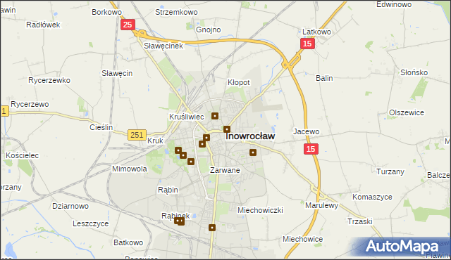 mapa Inowrocławia, Inowrocław na mapie Targeo