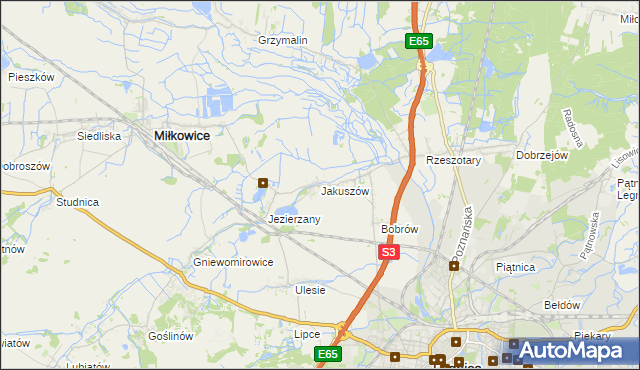 mapa Jakuszów, Jakuszów na mapie Targeo