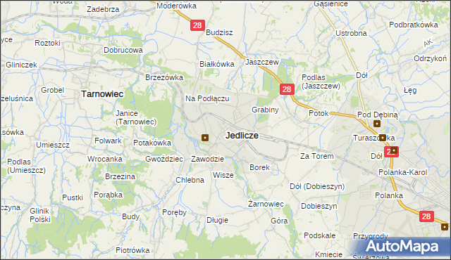 mapa Jedlicze, Jedlicze na mapie Targeo