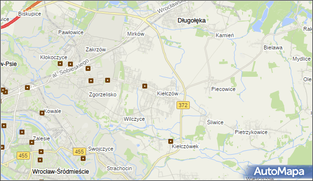 mapa Kiełczów, Kiełczów na mapie Targeo