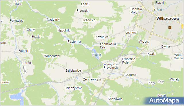 mapa Klekot, Klekot na mapie Targeo