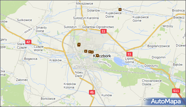 mapa Kluczbork, Kluczbork na mapie Targeo